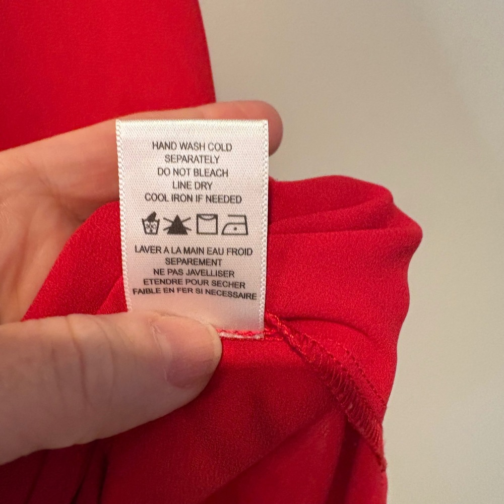 Pleione Womens Red V-Neck Sleeveless Blouse Top Womens‎ Size S Flowy Valentines - Picture 5 of 6